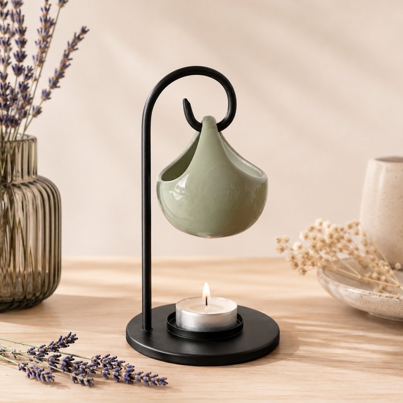 Perfume Burner Inspiration Series - Seis - in Ceramic and Metal - Tealight Holder, Scented Wax Burner - Aromatherapy Diffusion Accessory