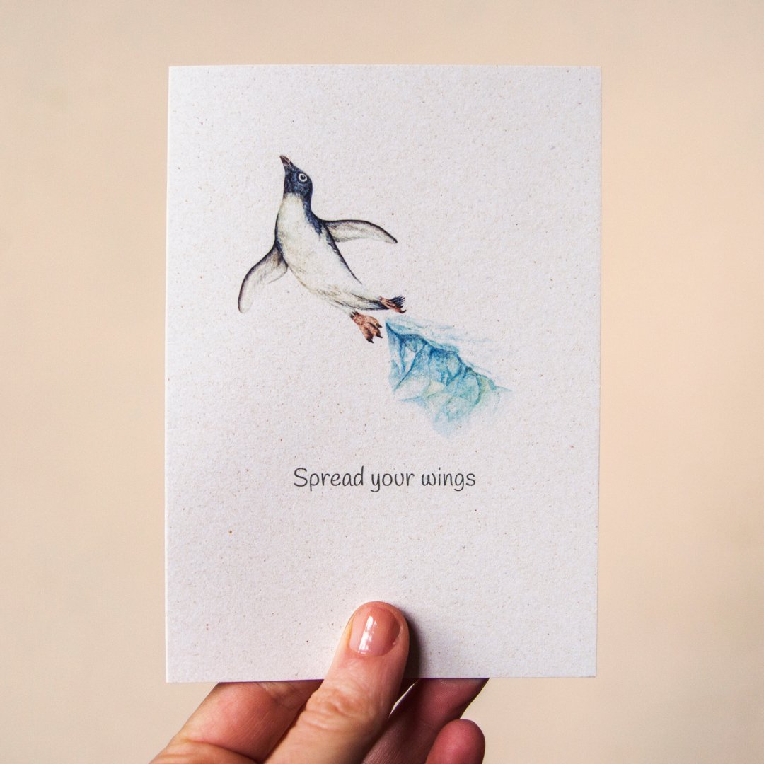 Funny 'Spread your wings' Penguin Greeting Card
