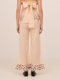Noctis Beige Polka Dot Print Pants