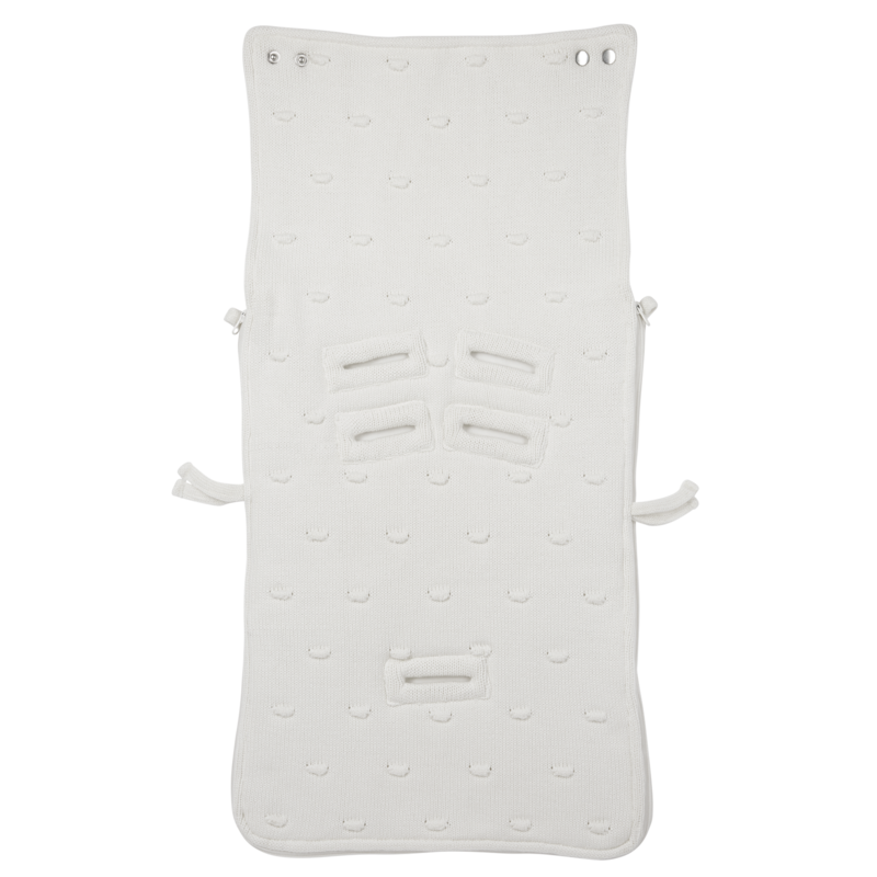 Footmuff Knots velvet Offwhite