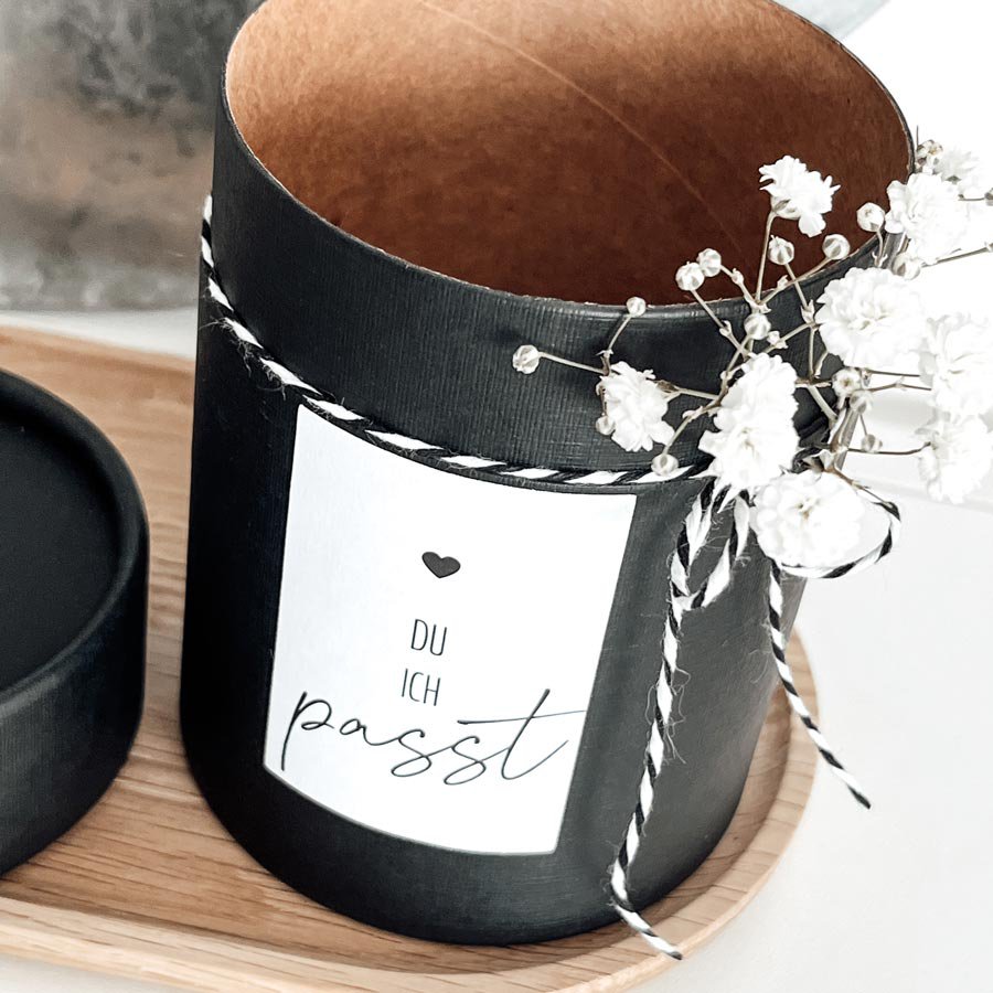 Geschenkebox du ich passt | Stiftehalter mit Deckel