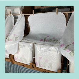 Test handkerchiefs Hand pressure 5er s motif osteredition green pink