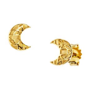 Ear studs 925/- sterling silver gold plated moon
