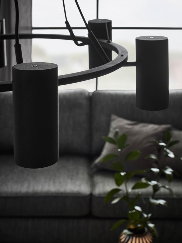 PORTO Pendelleuchte 6L Schwarz