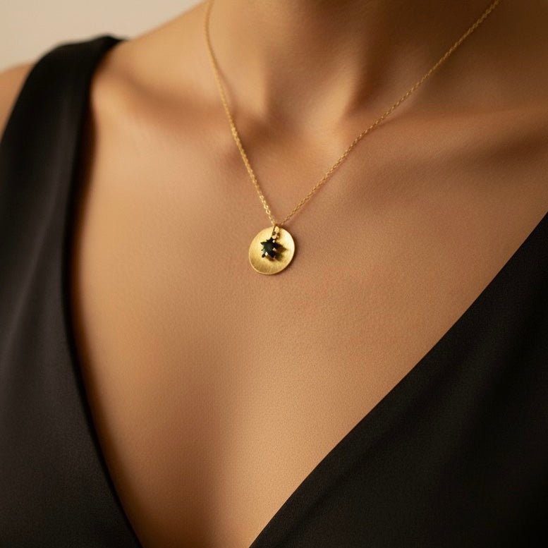 Black Star – Black Star Necklace with Gold Zircon