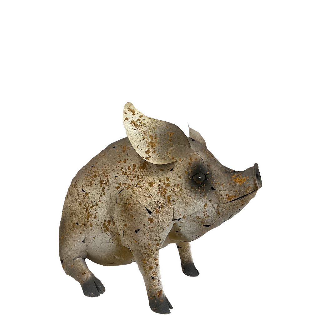 Cochon assis en fer, 65x35x51cm, 3,2kg