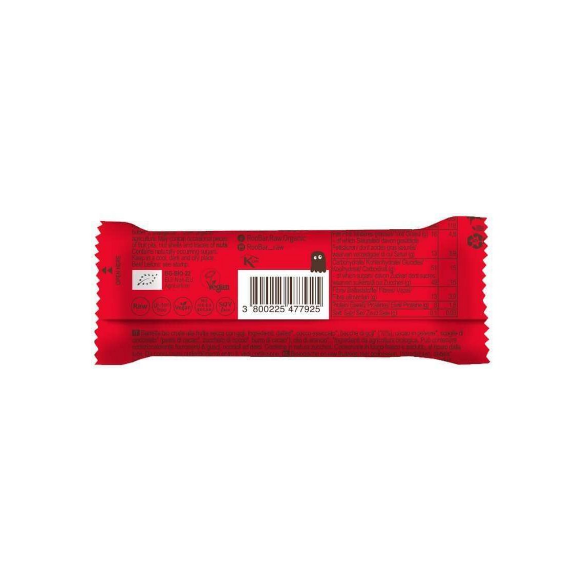 Goji Berry Bar, organic, Roobar, 30g
