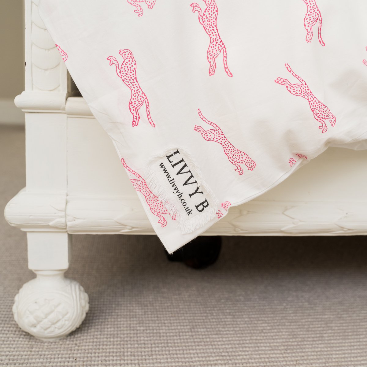 Set di biancheria da letto di ghepardo rosa