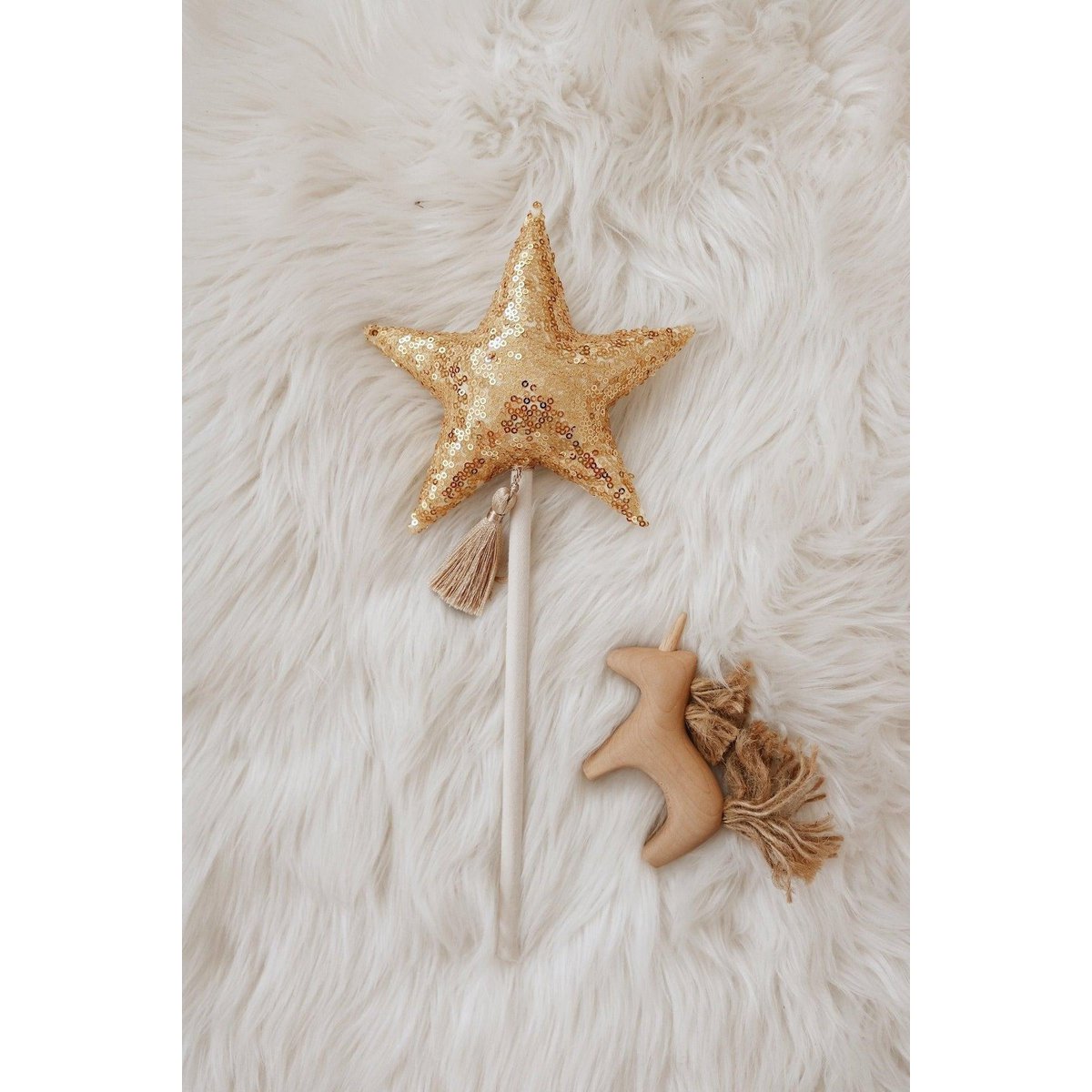 "Gouden pailletten" kroon en toverstok magische set