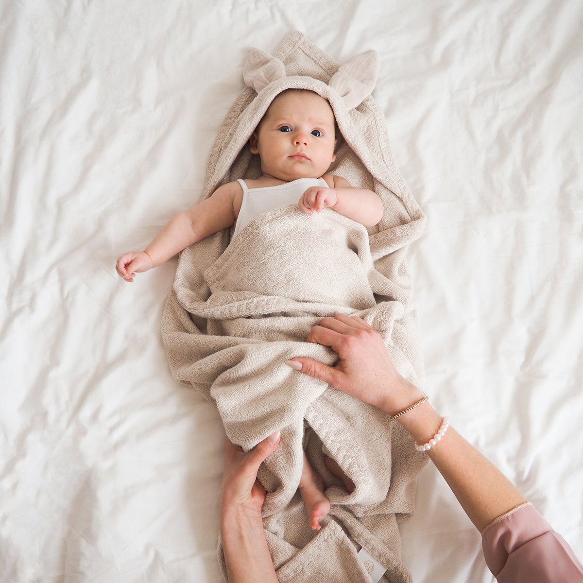Bamboe handdoek Bunny - beige