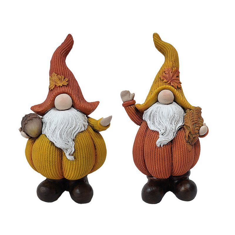 Wichtel mit Kürbiskörper aus Poly, 10,5x8x21cm