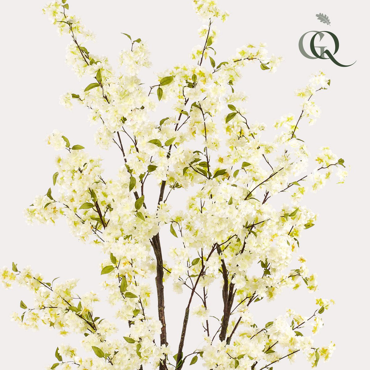 Sztuczna roślina - Prunus - Kwiat Wiśni - Biała - 210cm
