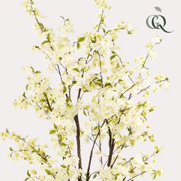 Sztuczna roślina - Prunus - Kwiat Wiśni - Biała - 210cm