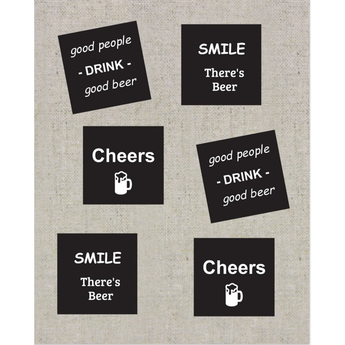 Posavasos de cerveza blanco y negro