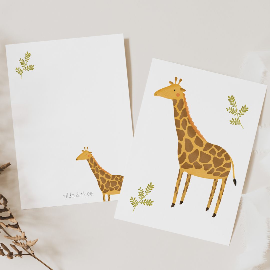 Cartolina Giraffa A6 Cartolina Bambini - Animali Congratulazioni Compleanno