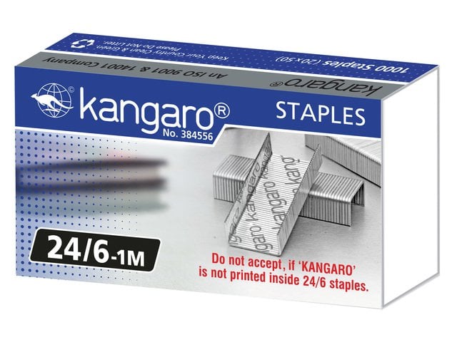 Zszywki Kangaro 24/6 pudełko 1000 sztuk