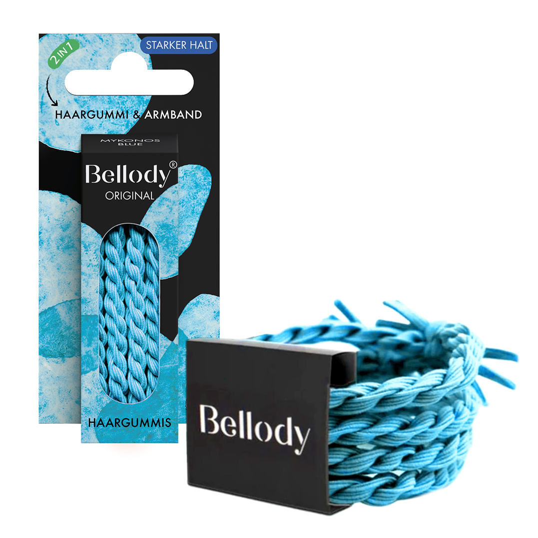 Gomas para el pelo Turquesa - Bellody®(4 uds.) - Gomas para el pelo trenzadas con estilo