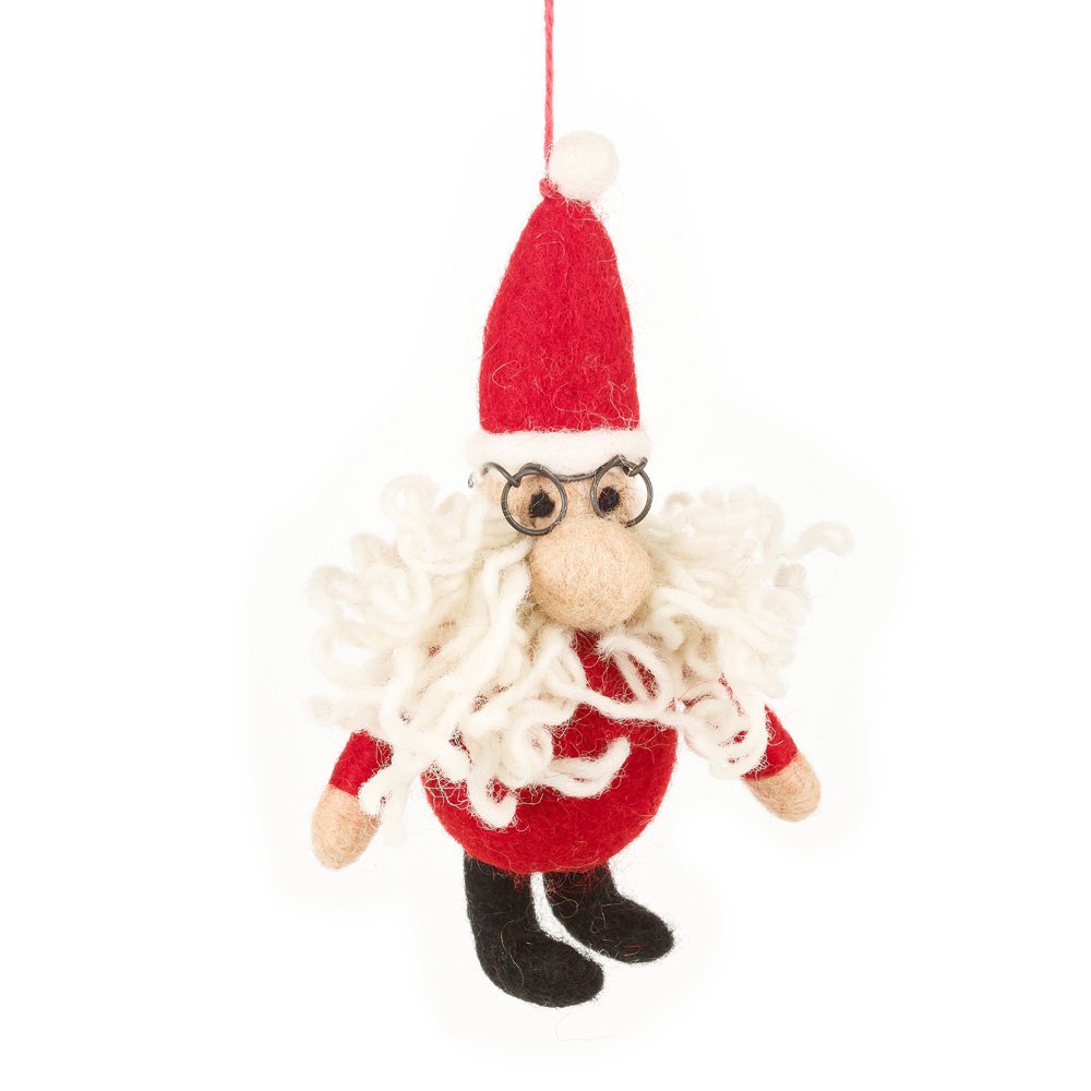 Decorazione da appendere per albero di Natale riccio in feltro fatto a mano