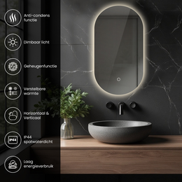 LED-badkamerspiegel Lumoire Lux ovaal 50 cm