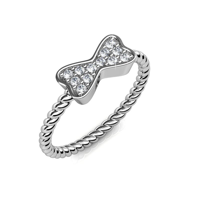 Nastro Bague Ritorto - Argenté et Cristal