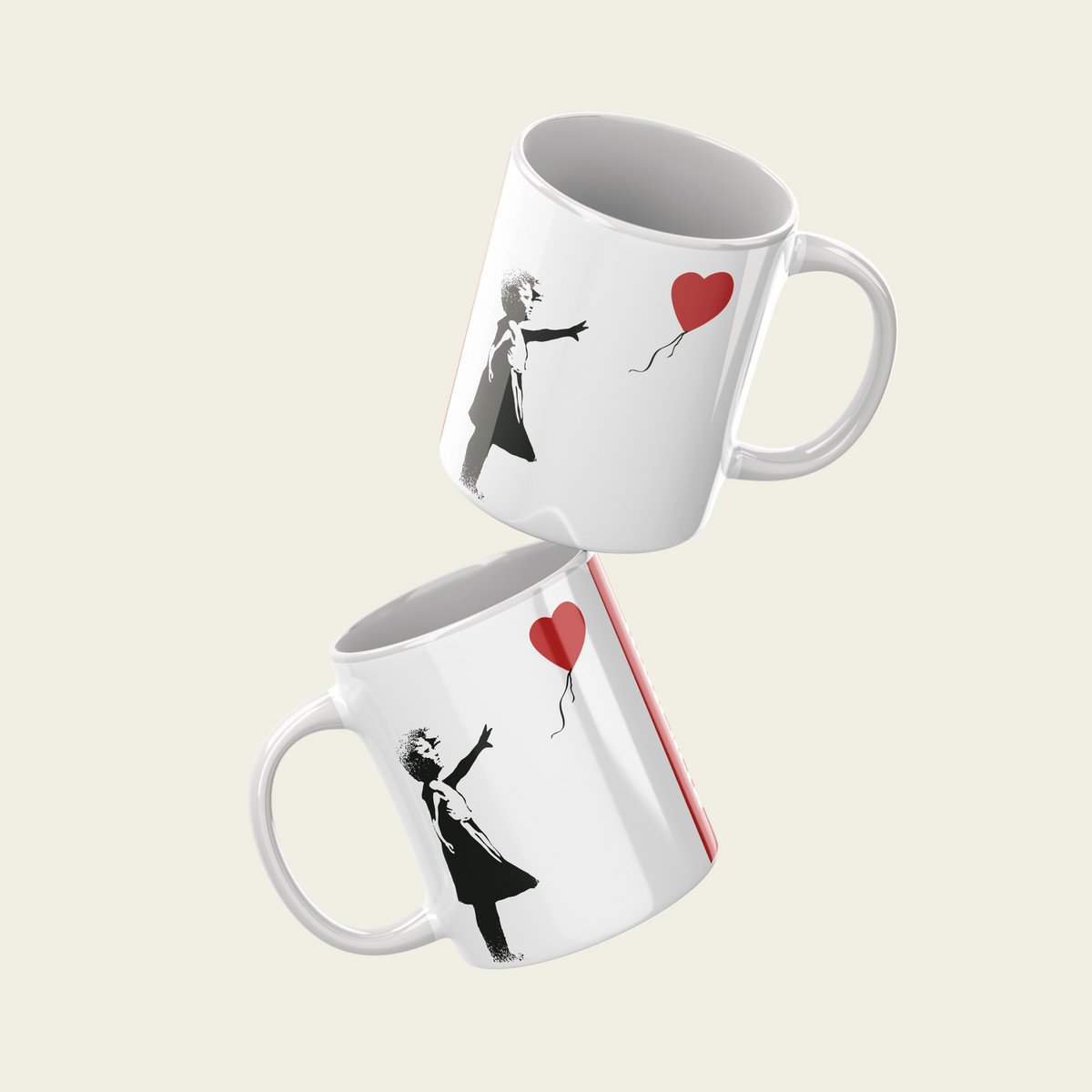 Tazza in ceramica Banksy da 325 ml - Ragazza con palloncino rosso