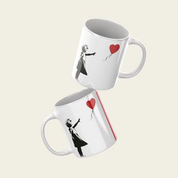 Banksy keramische mok 325 ml - Meisje met rode ballon