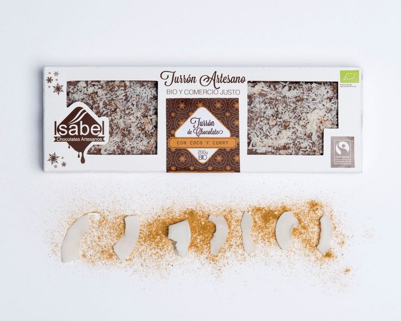 BIO Artisan Nougat - White Chocolate with Coconut and Curry