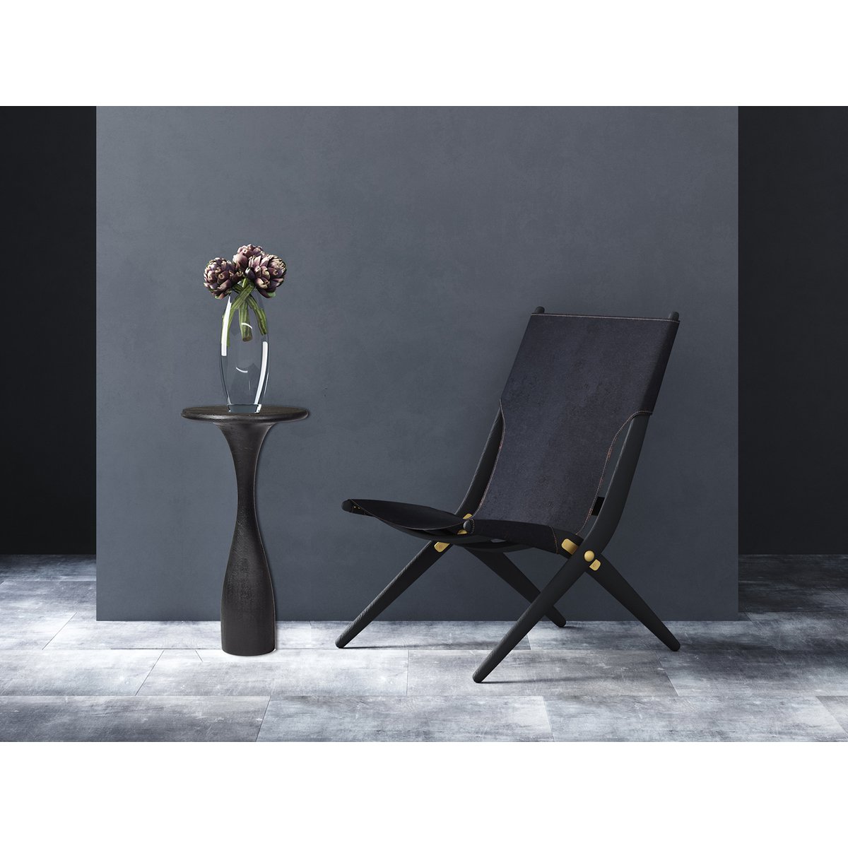 Bijzettafel zwart Ø 33 cm