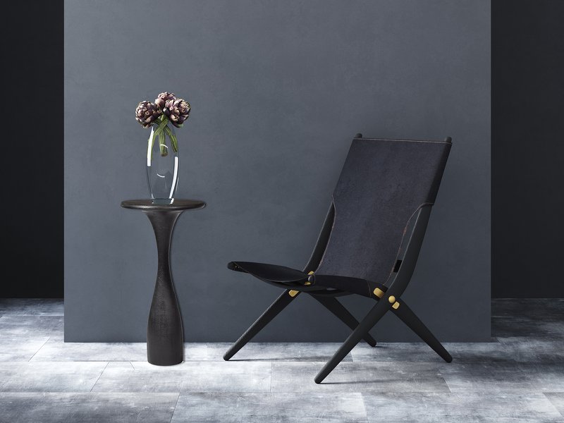 Bijzettafel zwart Ø 33 cm