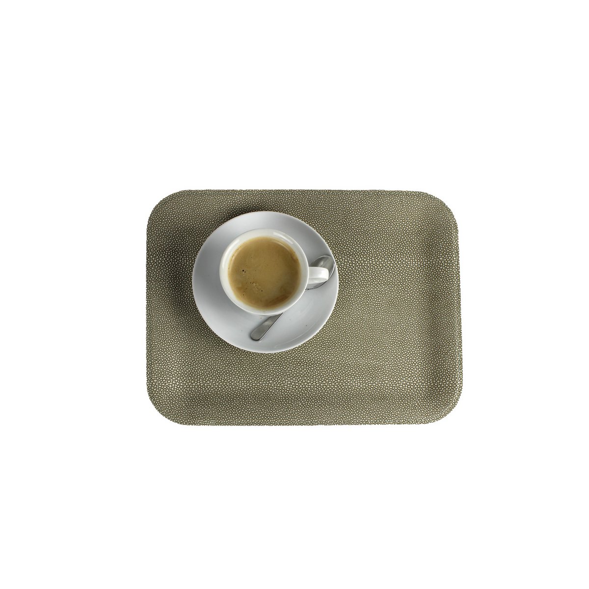 Tablette plate grande green en cuir synthétique vert