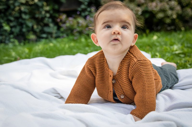 Cardigan for newborns and babies made from 100% finest merino wool - deer - the perfect gift for a birth