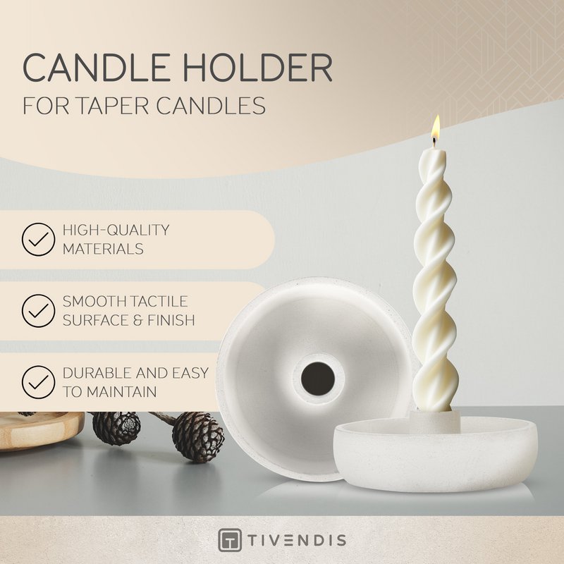 Ronda candle holder made of concrete - stylish and durable Modern design | Perfect for any ambience