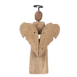 Deko-Statue Engel 22 cm aus braunem Holz