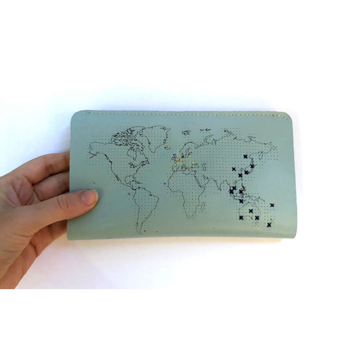 Stitch Travel Wallet - Mint