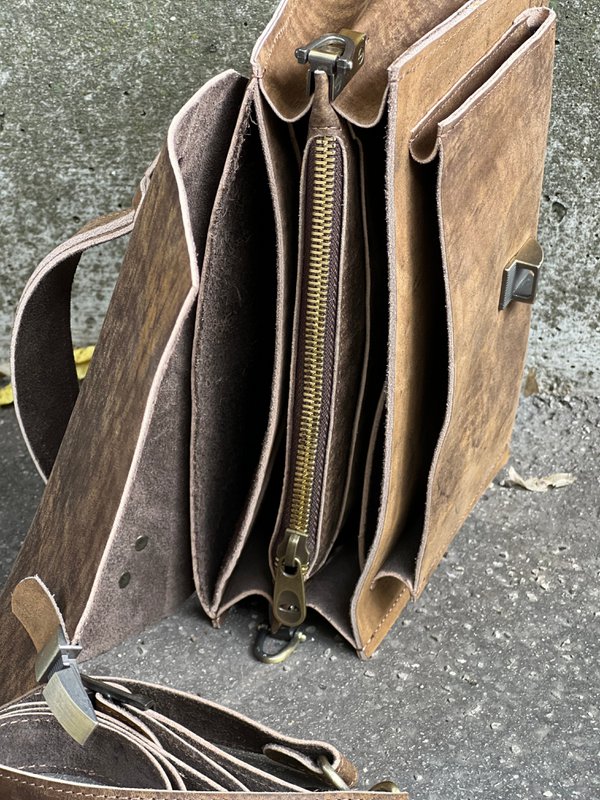 Handgemaakte lederen Crossbody tas
