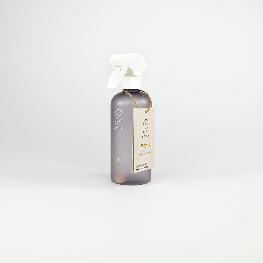 Bathroom Cleaner, bottle and tablet