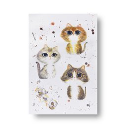 Purradise – Printed Cat Watercolor Postcard A5