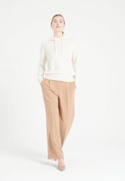 MIA 16 Cashmere hættetrøje med ecru hvid mejslet finish