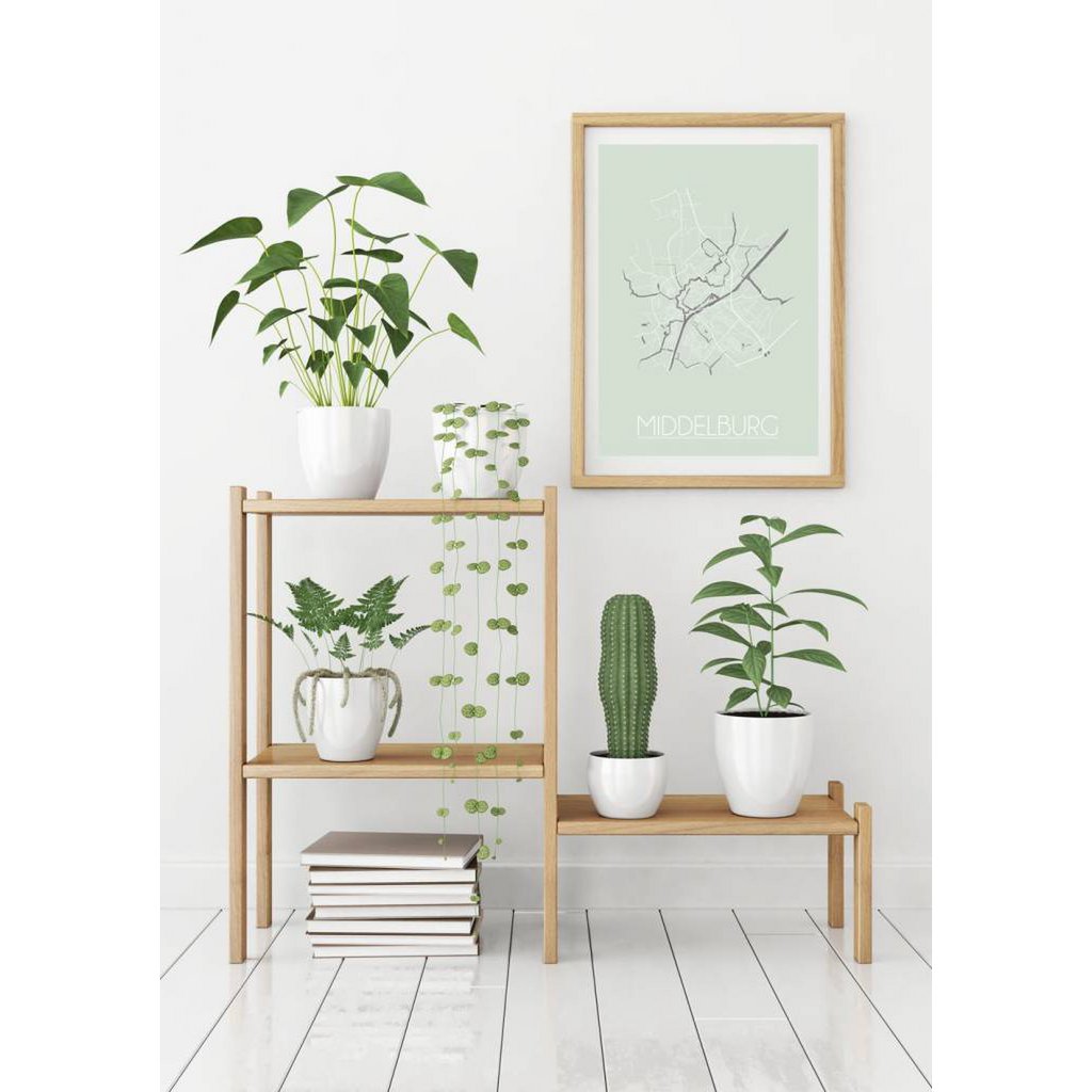 Middelburg Floor plan poster Pastel green