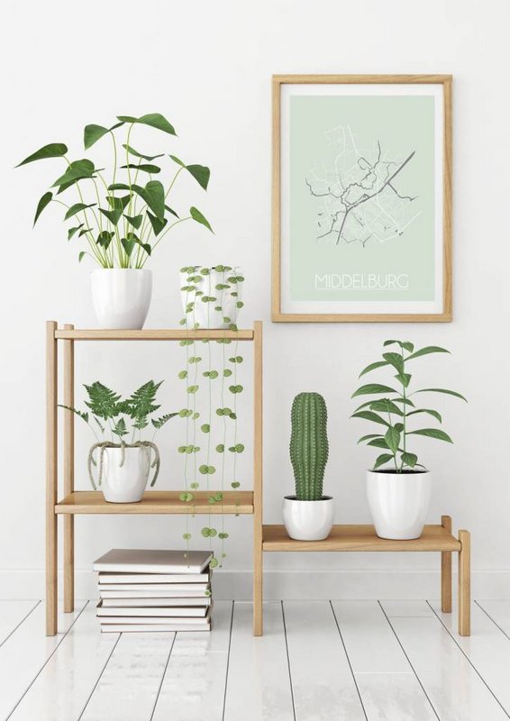 Middelburg Floor plan poster Pastel green