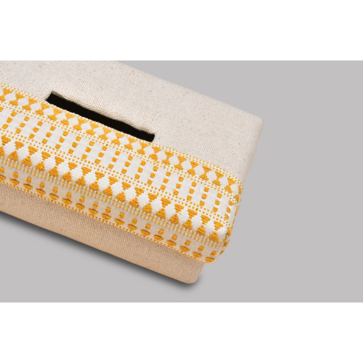 Tissue Box Cover | Handwoven Cotton Geometric | 24x14cm