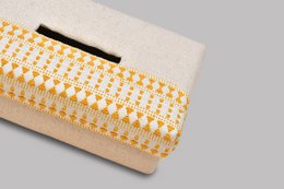 Cubierta de caja de pañuelos | Algodón tejido a mano Geométrico | 24x14cm