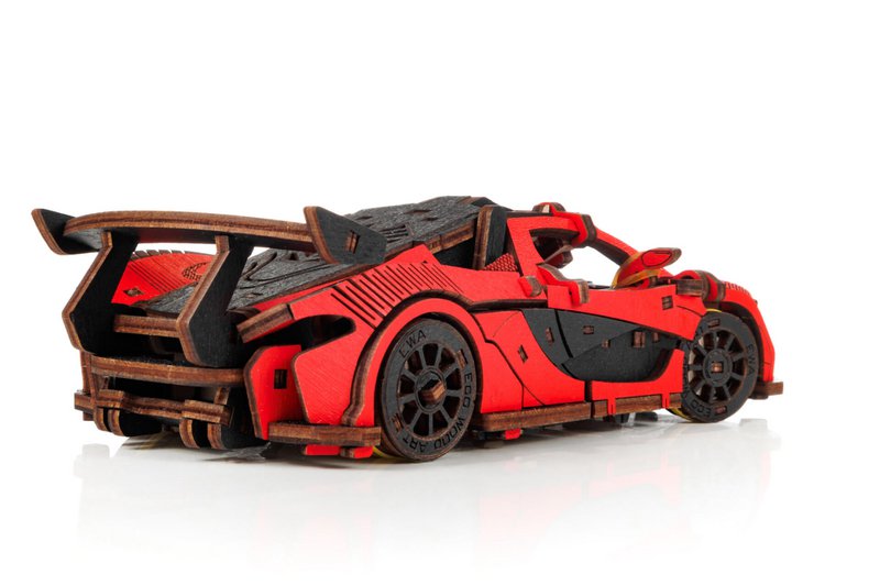Eco Wood Art (EWA) DIY 3D Mechanical Model Racing Car Rot, 4073, 21x9,5x 5,7 cm