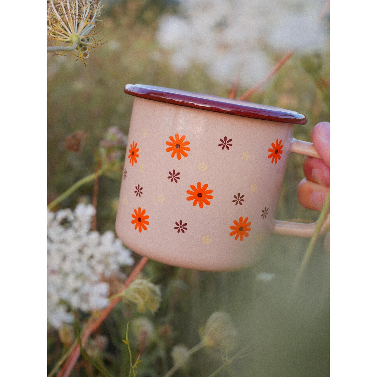 Mug émaillé je t'aime beige