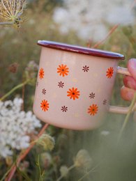 Mug émaillé je t'aime beige