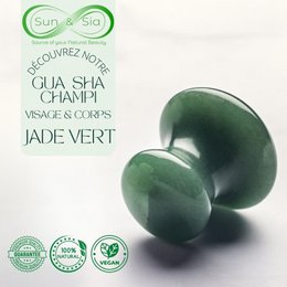 Champi Gua Sha – Green Jade Stone – Relaxation and Massage – Soothing Lifting – Natural Stone – Gift to Give
