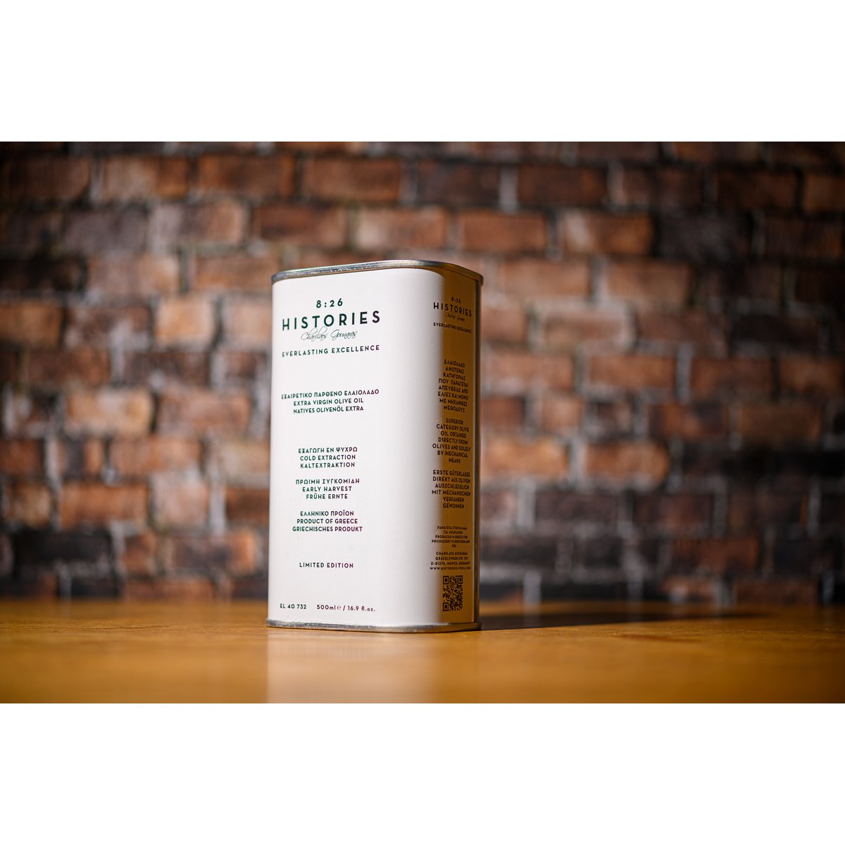 8:26 Histories Organic Extra Virgin Olive Oil 500ml tin Premium Single Edition