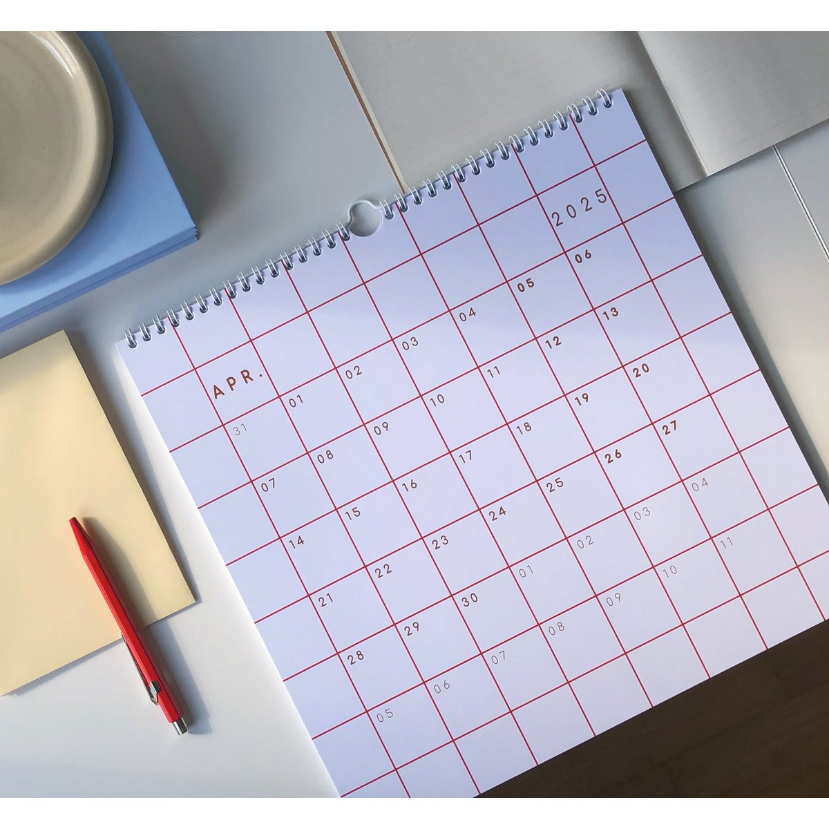 Calendario 2027, calendario a cuadros, calendario verde, calendario de pared 2027
