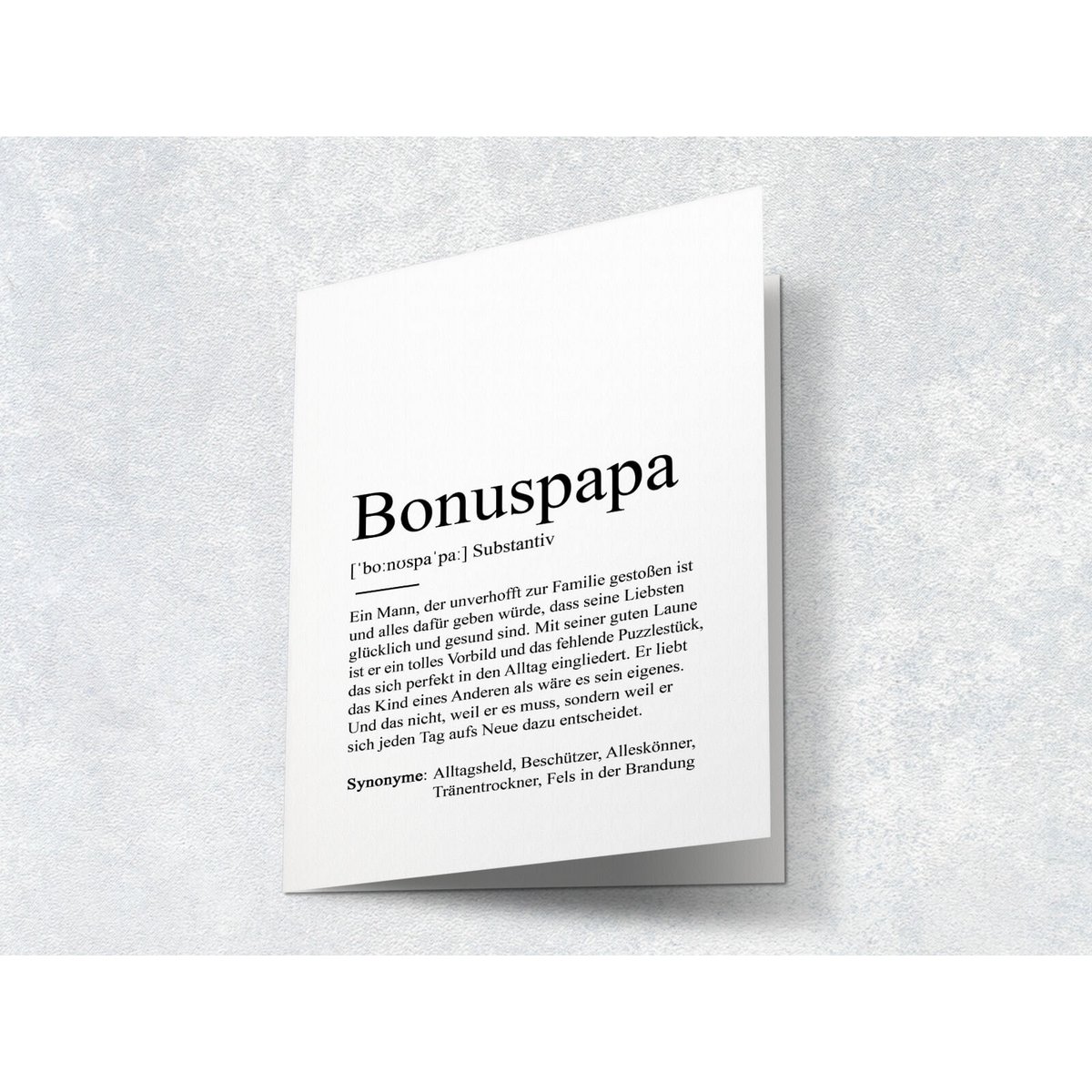 Definición "bono papá" tarjeta de felicitación