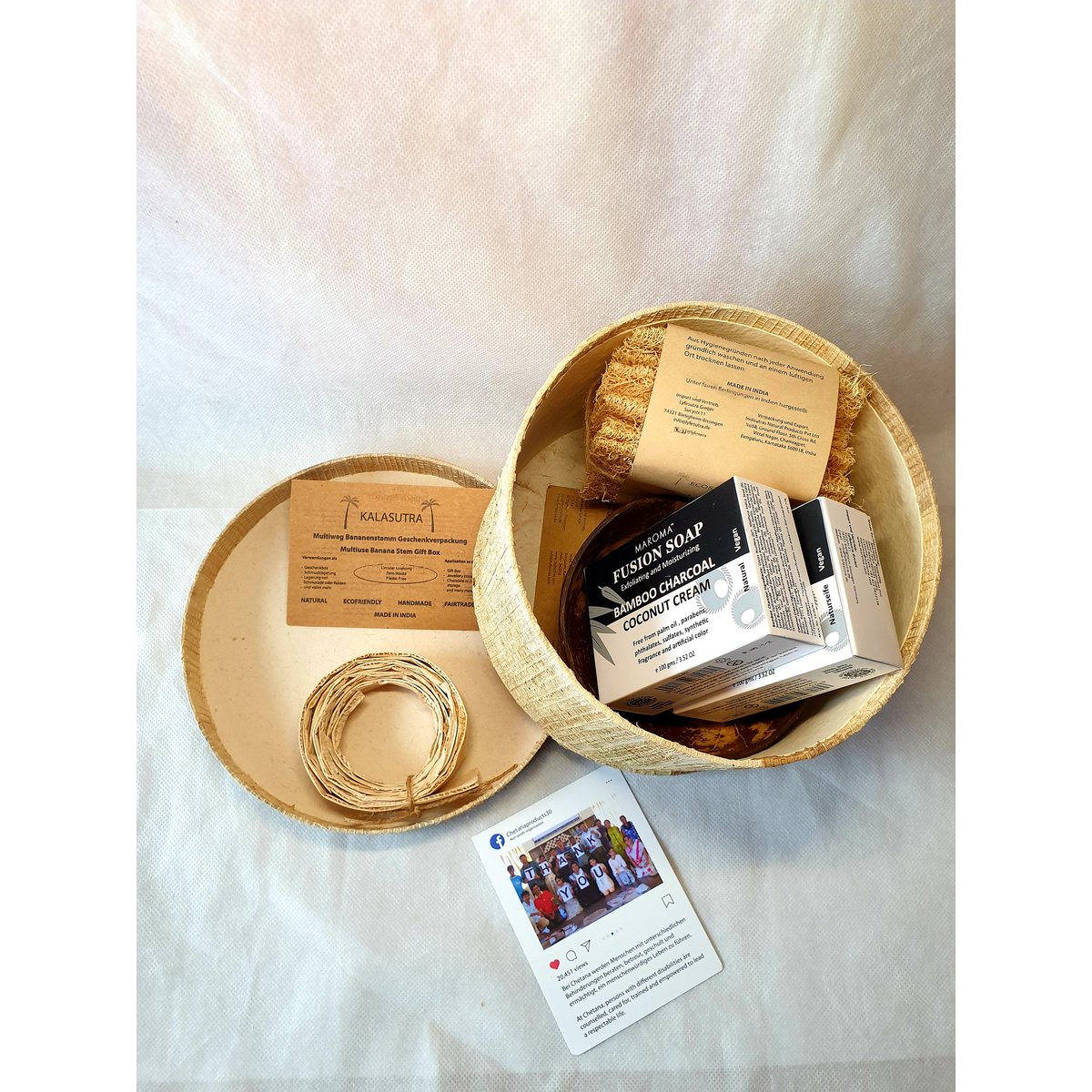 Multi-way geschenkverpakking met bananenstam